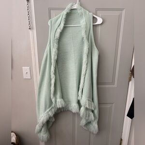 Elegant Mint Green Open Front Cardigan